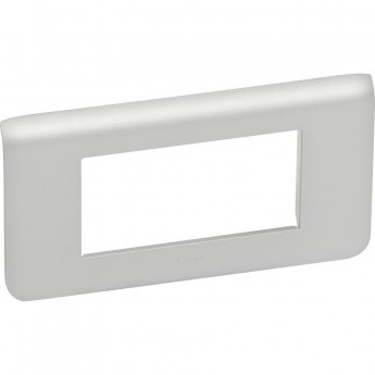 Рамка LEGRAND пластиковая горизонтальная Mosaic 4 модуля Алюминий Рамка LEGRAND пластиковая горизонтальная Mosaic 4 модуля Алюминий