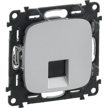 Розетка LEGRAND Valena ALLURE информационная одиночная RJ45 кат.5е UTP с лицевой панелью алюминий