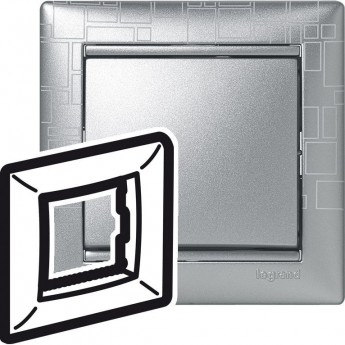 Рамка LEGRAND Valena 1 пост алюминий модерн Рамка LEGRAND Valena 1 пост алюминий модерн