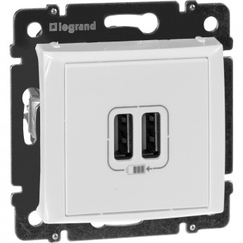 Зарядное устройство LEGRAND Valena с 2-мя коннекторами USB 1500 мА белый Зарядное устройство LEGRAND Valena с 2-мя коннекторами USB 1500 мА белый