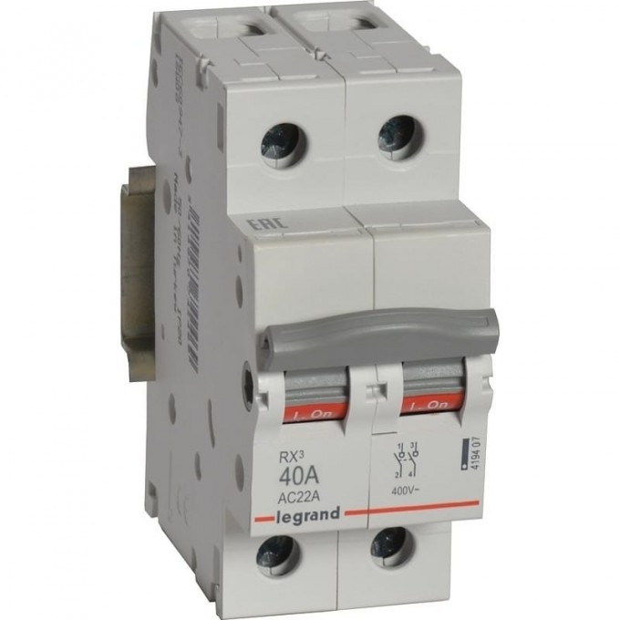 Выключатель-разъединитель LEGRAND RX3 40А 2П белый 419407 Выключатель-разъединитель LEGRAND RX3 40А 2П белый 419407