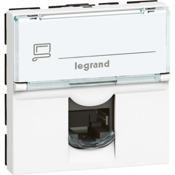Розетка LEGRAND Mosaic RJ45 UTP кат.6, 2 модуля, белый Розетка LEGRAND Mosaic RJ45 UTP кат.6, 2 модуля, белый